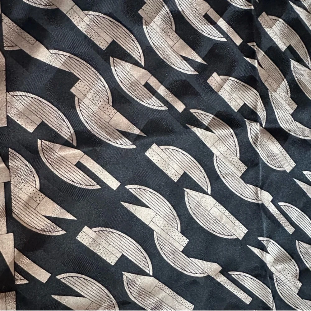Vintage silk pocket square 13x13 geometric mcm